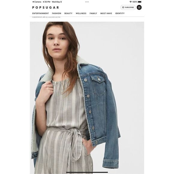 GAP NWT Puff Sleve Jumpsuit, 4P. Lightweight, Striped tswift engagement vibes - Picture 10 of 13